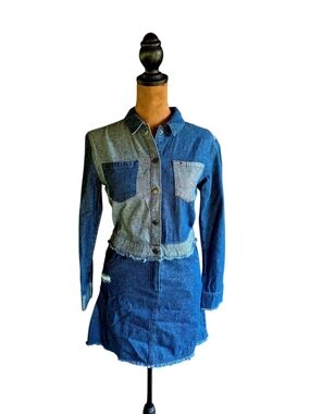 Hudson Wash Denim Long Sleeve Dress